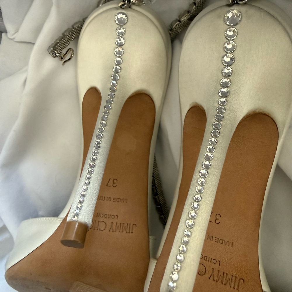 Jimmy Choo Saeda Satin Sandals 100, size 37 - Picture 8 of 9